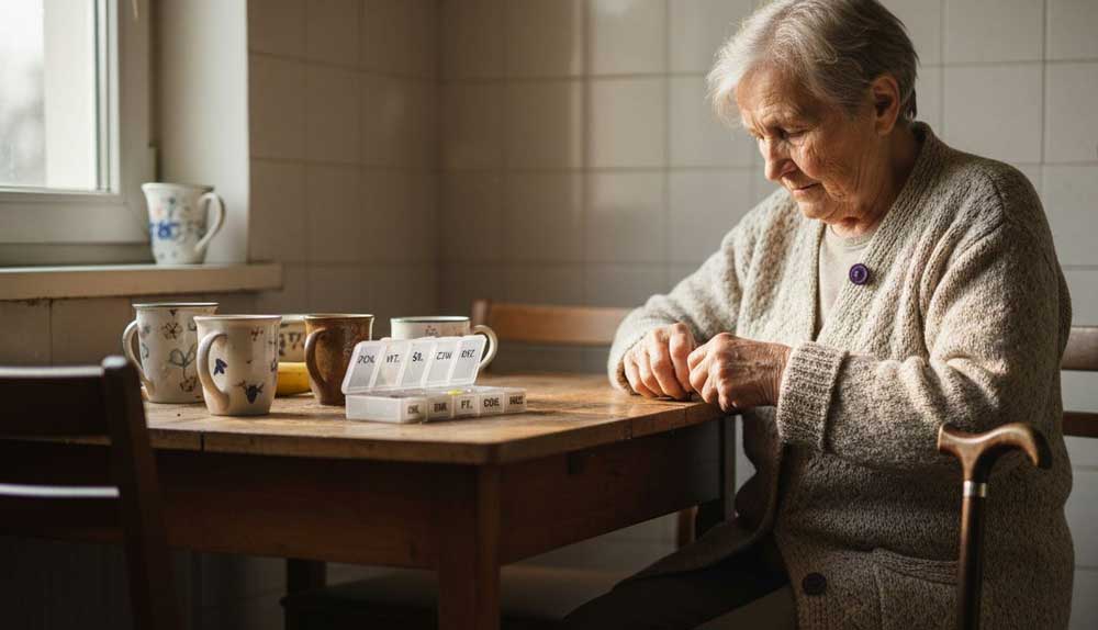 Kobieta wracająca do codziennych obowiązków w trakcie rehabilitacji po udarze